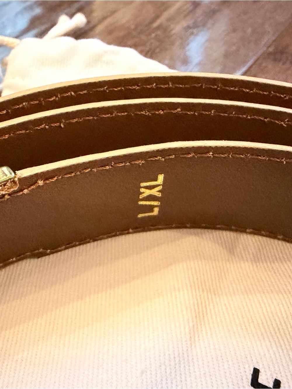 Aime Leon Dore Beige Croc-Embossed Belt with Gold Buckle - Picture 7 of 13